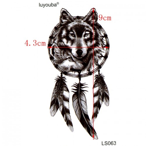 Временная татуировка Волк в ловце снов 33511