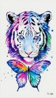 Временная татуировка Тигр и бабочка 33913