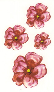 Временная татуировка Красный цветок 34719