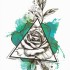 Временная татуировка Треугольник и роза 34421