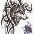 Временная татуировка Волк в орнаменте 34230