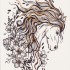 Временная татуировка Лошадь и цветы 34232
