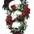 Временная татуировка Черепа и розы 33747