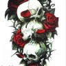 Временная татуировка Черепа и розы 33747