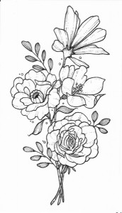  Временная татуировка Цветок 34747