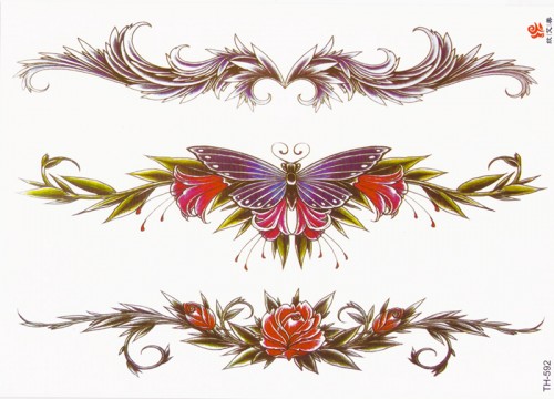 Временная татуировка Цветочный орнамент 34456