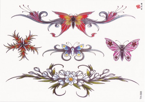 Временная татуировка Орнамент с бабочками 34457