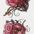 Временная татуировка Розы, ключ и замок 33859