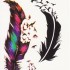  Временная татуировка Перо и птицы 34562