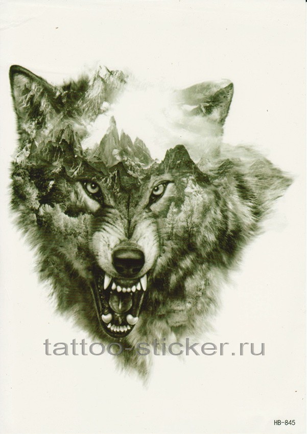 Временная татуировка  Волк 33765