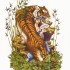 Временная татуировка Тигр и девушка 34465