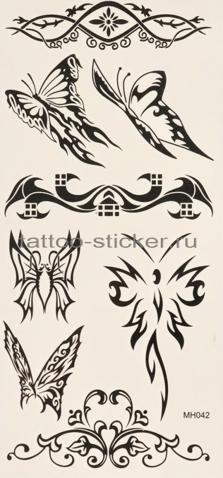 Временная татуировка Орнамент Бабочки 33672