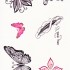  Временная татуировка Цветы и бабочки 34573