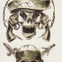 Временная татуировка Череп пирата 34676