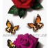 Временная татуировка 3d Роза и бабочка 33584