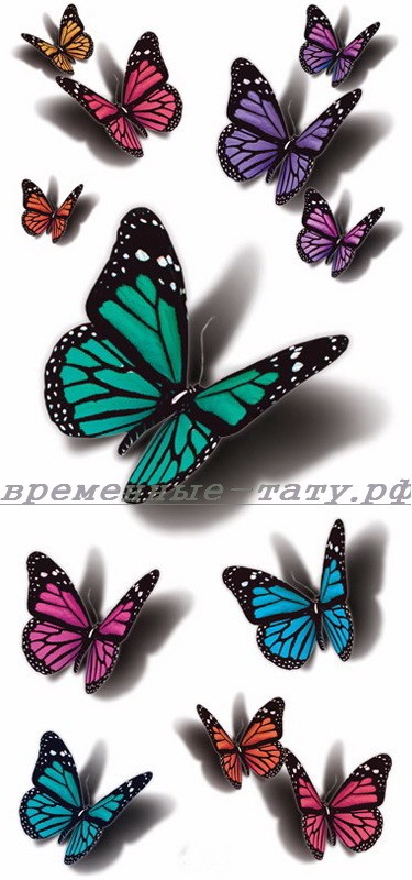 3 шт., водостойкие 3d-татуировки-бабочки для мужчин и женщин | AliExpress