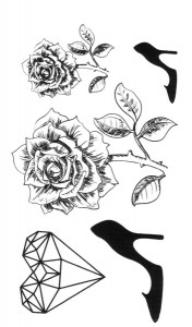  Временная татуировка Роза и туфелька 34696