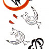  Временная татуировка Влюбленные птички 34697